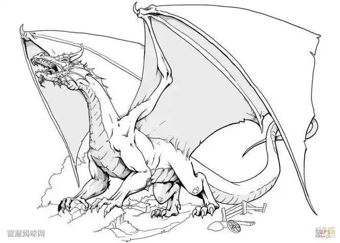 西方飞龙简笔画教程