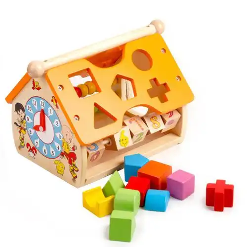 丹妮奇特智慧屋 玩具形状配对盒珠算益智儿童早教玩具3岁以下