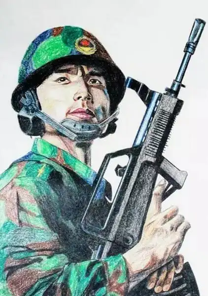 手绘当代革命军人