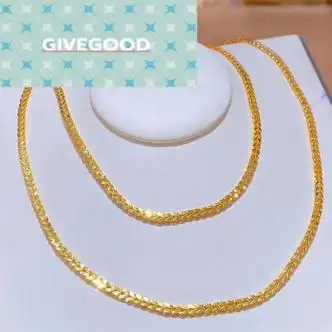 givegood黄金项链女5g黄金麦穗项链锁骨链足金999实心项链项链款500克