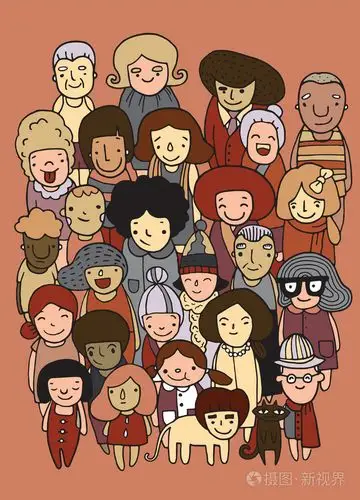 手绘,一群人,为您设计素描