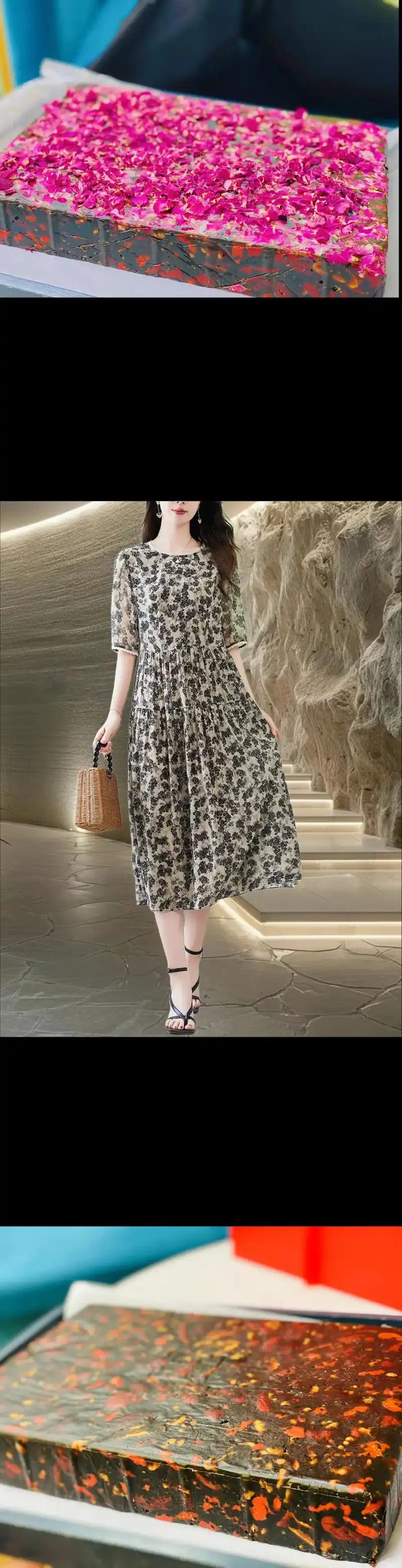 100%桑蚕丝真丝连衣裙