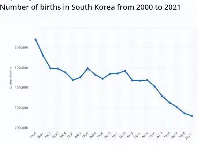 据韩联社报道,韩国统计厅8月23日发布的统计数据显示,2021年,韩国出生