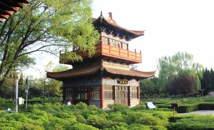 踏春洛阳中国国花园,看牡丹花开赏古建楼阁之美,追着春风过清明_景区