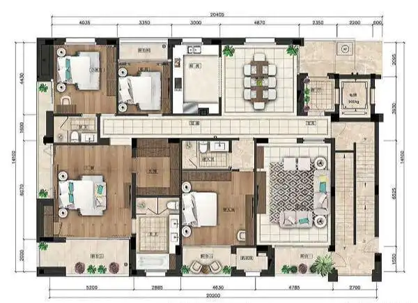 260平方精致大平层户型|阳台|客卧|独立衣帽间|飘窗|大户型_网易订阅