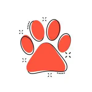 矢量卡通爪打印图标的漫画风格.狗, 猫, 熊爪标志插图象形文字.